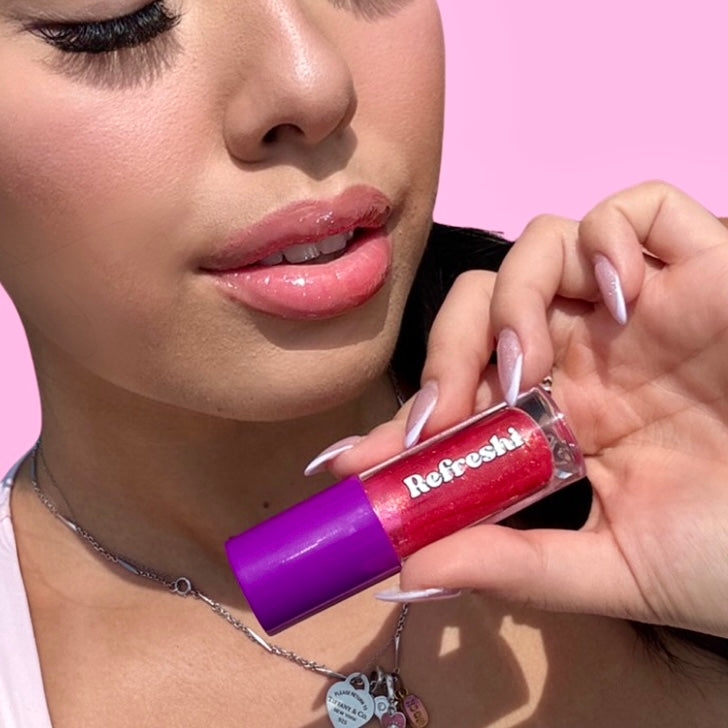 Unique Pink Glitter Lip Oil