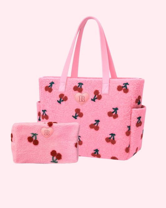 Bundle Cherry Tote and Makeup Bag